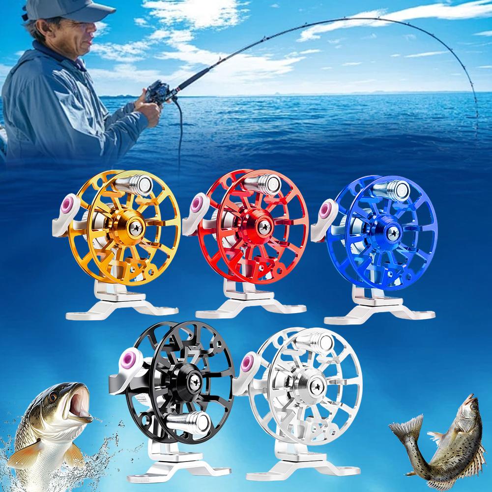 Ice Fishing Line - Mini pełnometalowy kołowrotek wędkarski, przenośny kołowrotek